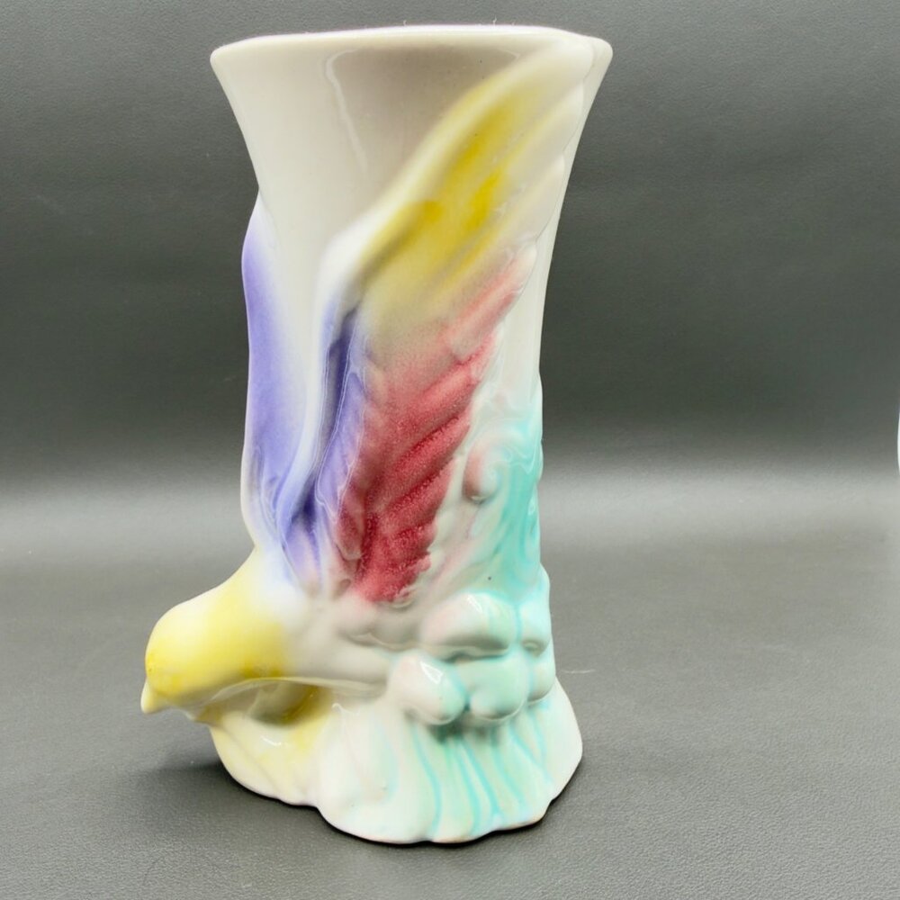 Vintage Wall Pockets Vase Planter Morton Art Pottery Bird of Paradise Pastels - Picture 15 of 16
